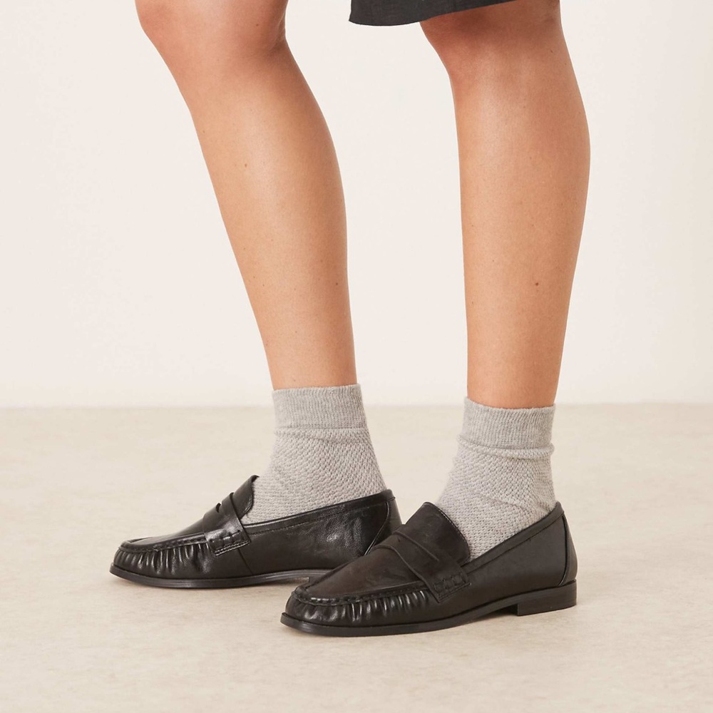 Black faux Leather Loafers ASOS
